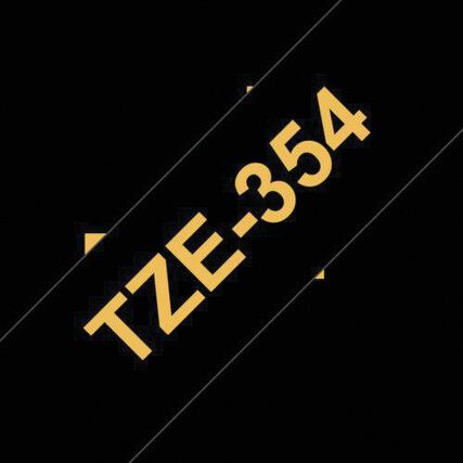 Gold on Black Labelling Tape, 24mm x 8M, TZe-354