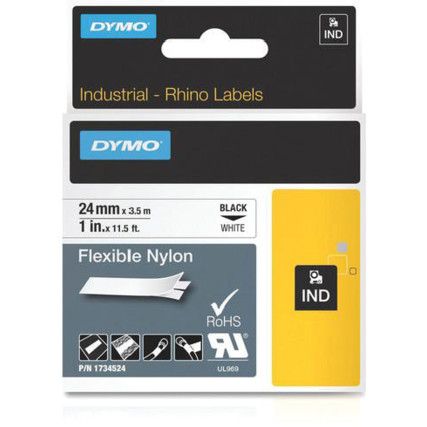 RHINO 24mm WHITE NYLON FLEXIBLE TAPE 1734525