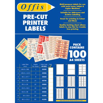 MULTI-PURPOSE LABEL (65 PER SHEET) PK-100