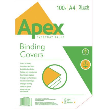 6501001 APEX LEATHERBOARD COVER A4 BLK (PK-100)