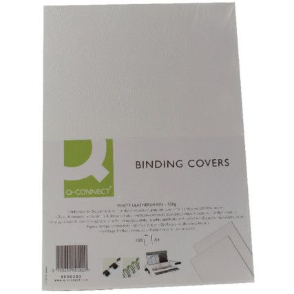 KF00502 BINDING COVER L-GRAIN A4WHT (PK-100)