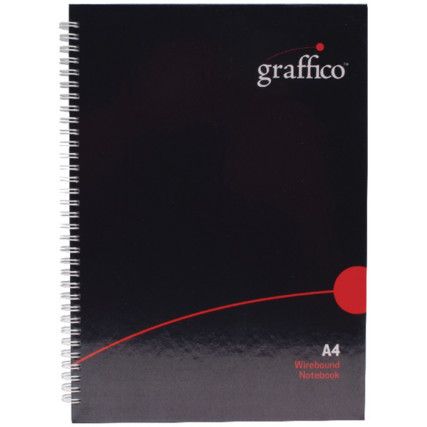 EN08810 GRAFFICO NOTEBOOK W/BOUNDH/BK A4