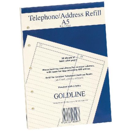 GA5/R ADDRESS BOOK A5 REFILL FEINT