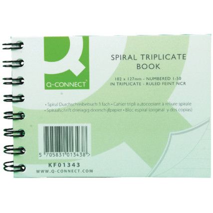 KF01343 TRIPLICATE BOOK W/BOUND4X5