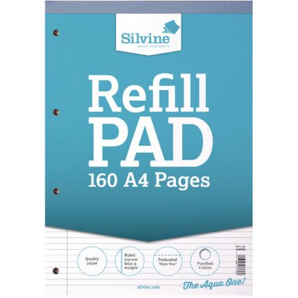 A4RPNM REFILL PAD A4 4-HOLE HD/B FEINT RULED NARROW MARGIN (PK-6)