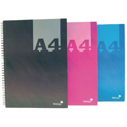 THBA4AC TWIN WIRE HARDBACK NOTEBOOK A4 ASST RULED (MAC) (PK-6)