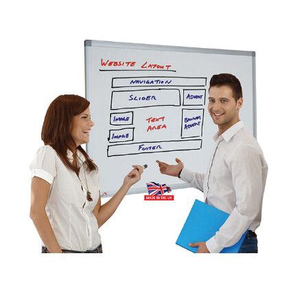 DRYWIPE MAGNETIC WHITEBOARD C/W PEN TRAY & ALUM TRIM 1800MMX1200MM