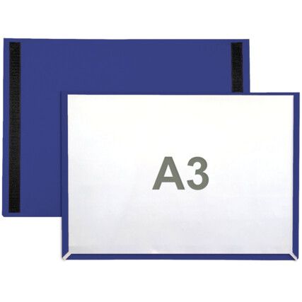 MAGNETIC DOCUMENT POCKETS A3 LANDSCAPE BLUE (PK-3)