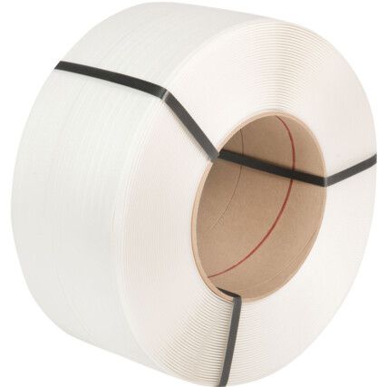 MACHINE STRAPPING POLYPROPYLENE 12 X 0.63mmX 3000mtr WHITE