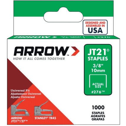 276 Staples 3/8" - 10mm - (Box of 1000)