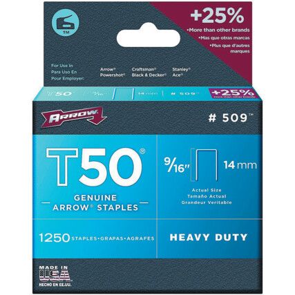 509 Staples 9/16" - 14mm - (Box of 1250)