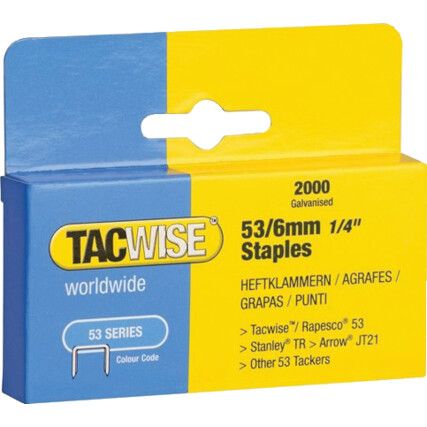 53/6mm Staples - (Box of 2000)