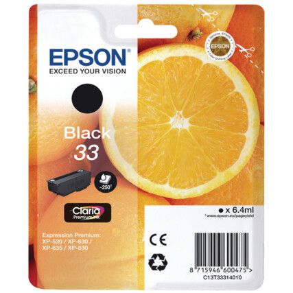 C13T33314010 INKJET CARTRIDGE BLK33 BLK