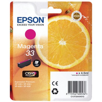 C13T33434010 INKJET CARTRIDGE MAG 33 4.5ML