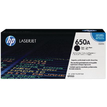 CE270A 650A LASERJET TONER CARTRIDGE BLK