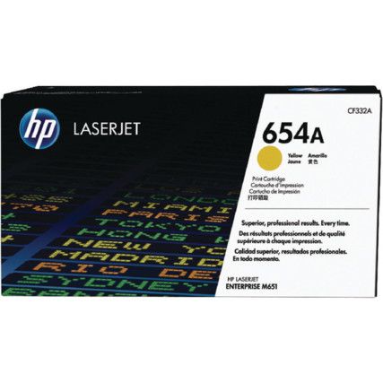 CF332A 654A LASERJET CARTRIDGE 15K YLW