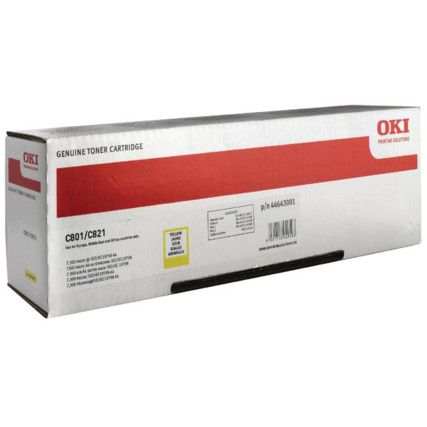 44643001 C801/821 TONER CARTRIDGE 7.3K YLW