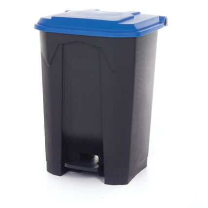 BLUE PEDAL BIN WITH COLOURED LID - 80L