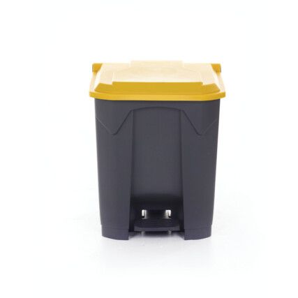 YELLOW  PEDAL BIN WITH COLOURED LID - 30L