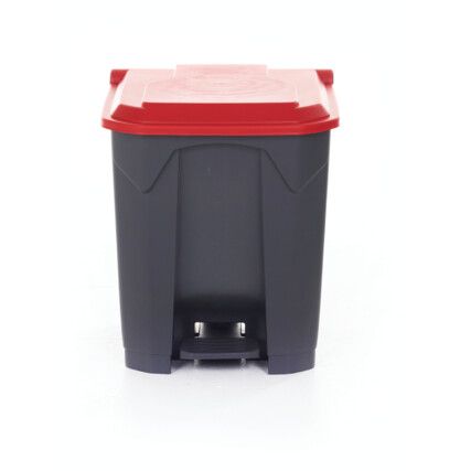 RED/ORANGE PEDAL BIN WITH COLOURED LID - 30L