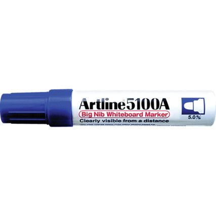 5100A, Whiteboard Marker Pen, Blue, Broad, Bullet, Non-Retractable, 1 Pack