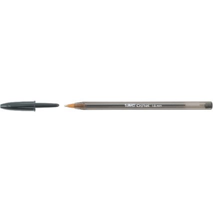 Cristal, Ballpoint Pen, Black, Non-Retractable, Broad, 0.6mm Line Width, Non-Refillable, 50 Pack