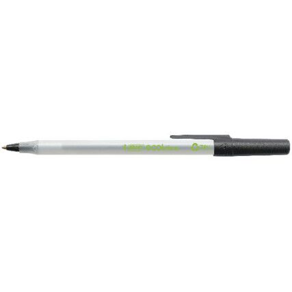 Ecolutions, Ballpoint Pen, Black, Retractable, Medium, 0.4mm Line Width, Non-Refillable, 60 Pack