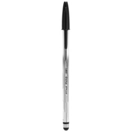 Cristal Stylus, Ballpoint Pen, Black, Non-Retractable, Medium, 0.4mm Line Width, Non-Refillable, 12 Pack