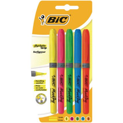 Brite Liner, Highlighter, Assorted, 1.6-3.4mm, Chisel Tip, 5 Pack