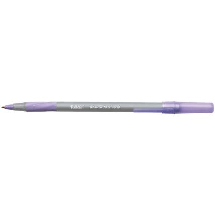 Round Series, Ballpoint Pen, Purple, Medium Tip Size, Pack of 40