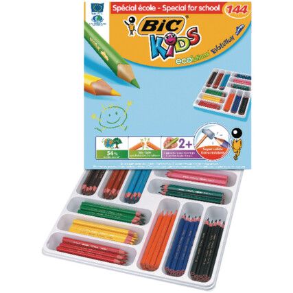 887831 Kids Ecolutions Triangle Colouring Pencils Class Pack 144  (PK-144)