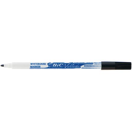 Velleda, Whiteboard Marker Pen, Black, Fine, Bullet, Non-Retractable, 24 Pack