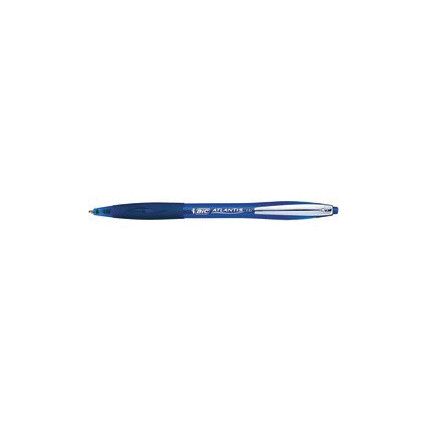 Atlantis, Ballpoint Pen, Blue, Retractable, Medium, 0.4mm Line Width, Non-Refillable, 12 Pack