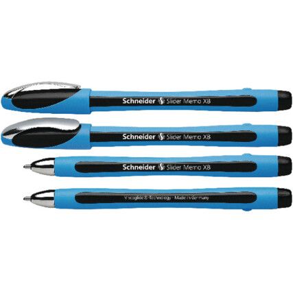 Slider Memo XB, Ballpoint Pen, Black, Non-Retractable, Medium, 1.4mm Line Width, Non-Refillable, 10 Pack