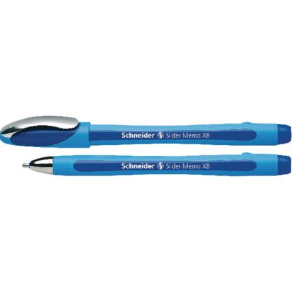 Slider Memo XB, Ballpoint Pen, Blue, Non-Retractable, Medium, 1.4mm Line Width, Non-Refillable, 10 Pack