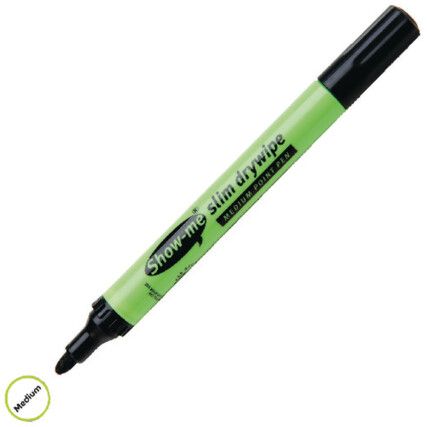 Whiteboard Marker, Black, Medium, Bullet, Non-Retractable, 100 Pack