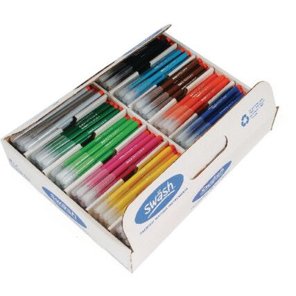 Komfigrip Series, Fibre Tip Pen, Assorted Colours, Broad Tip Size, 2mm Line Width, Pack of 300