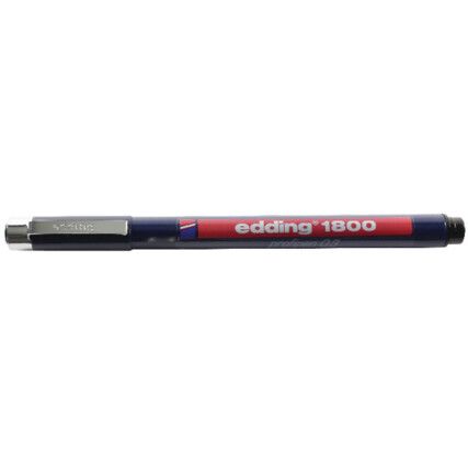 1800-0.3 Series, Drawing Pen, Black, Extra Fine Tip Size, 0.3mm Line Width, Pack of 10