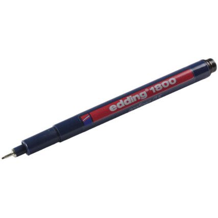 1800-0.5 Series, Drawing Pen, Black, Extra Fine Tip Size, 0.5mm Line Width, Pack of 10