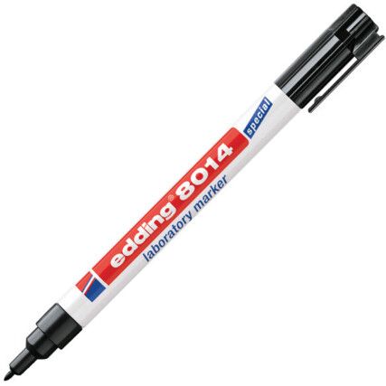 8014, Laboratory Marker Pen, Black, Fine, Bullet, Non-Retractable, 1 Pack