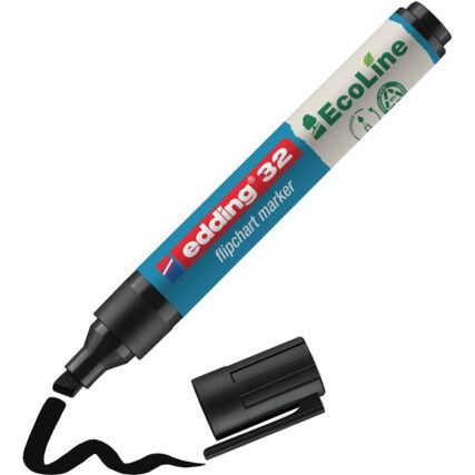 E-32 ECOLINE FLIPCHART MARKER BLACK (PK-10)