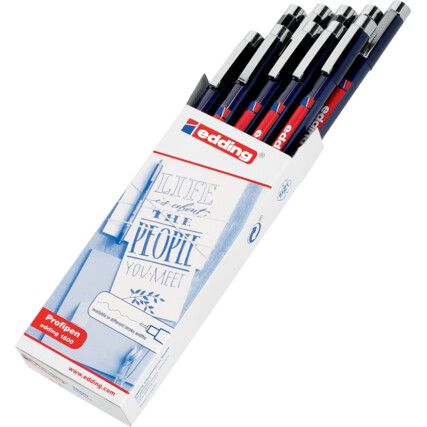 e-1800, Fineliner Pen, Black, Non-Retractable, 0.1mm,  10 Pack