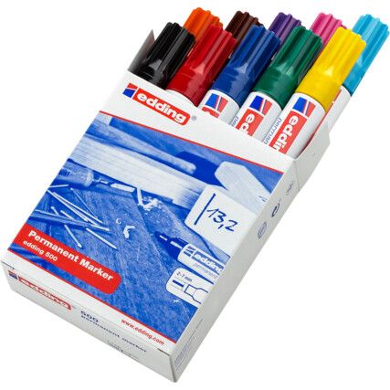 E-500/10 BOX PERMANENT MARKER ASSORTED