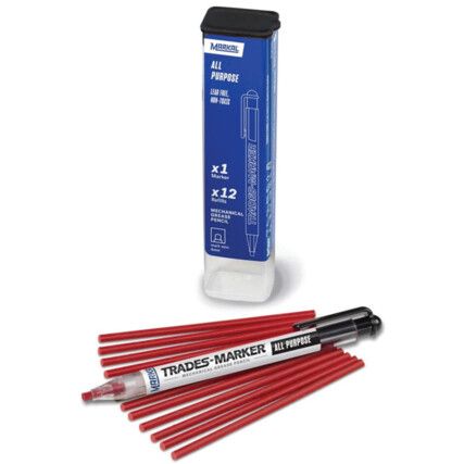 Industrial Marker Pen, Red, Medium, Bullet, Non-Retractable, 12 Pack