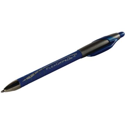 Flexgrip Elite Series, Ballpoint Pen, Blue, Medium Tip Size, 0.8mm Line Width, Pack of 12