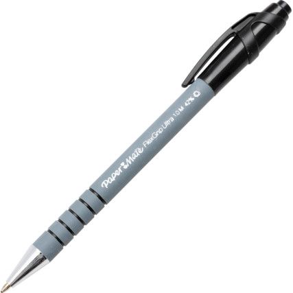 Flexgrip Ultra Series, Ballpoint Pen, Black, Medium Tip Size, 0.7mm Line Width, Pack of 12