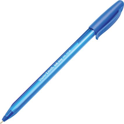 Inkjoy 100, Ballpoint Pen, Blue, Non-Retractable, Medium, 0.7mm Line Width, Non-Refillable, 50 Pack