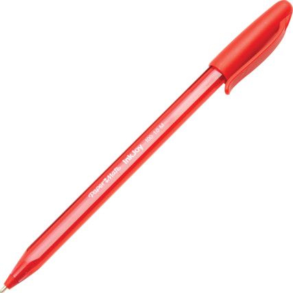 Inkjoy 100 Series, Ballpoint Pen, Red, Medium Tip Size, 0.7mm Line Width, Pack of 50