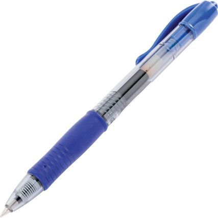 G-2, Gel Pen, Blue, Retractable, Fine, 0.39mm Line Width, Cartridge, 12 Pack