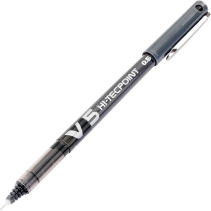 V5 Hi-Tecpoint Series, Rollerball Pen, Black, Fine Tip Size, 0.5mm Line Width, Pack of 1